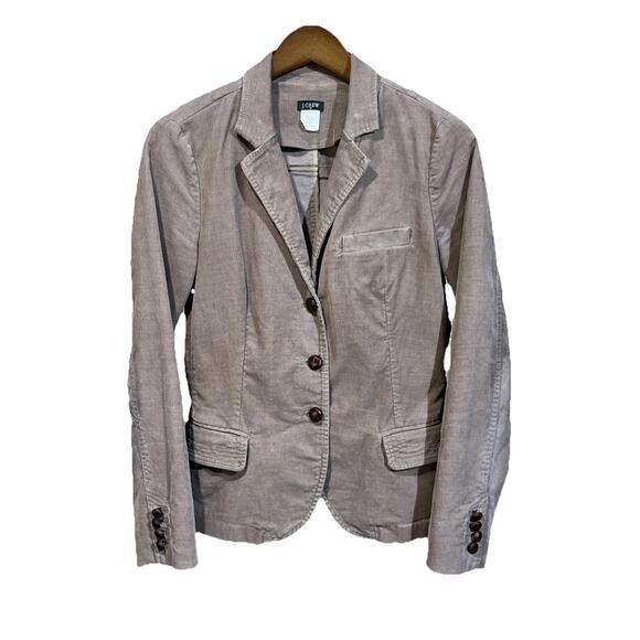 J Crew Corduroy Y2K Blazer Jacket Women's Small Beige Tan Preppy Stretch Boho - Picture 1 of 16
